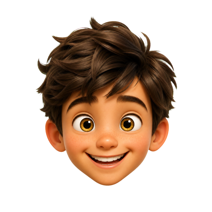 Tête 3D d’un garçon