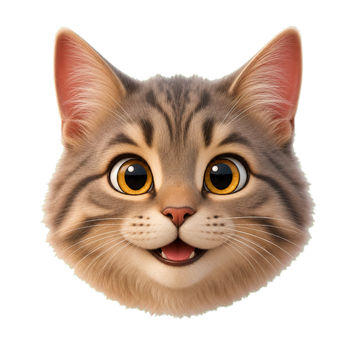 Tête 3D d’un chat