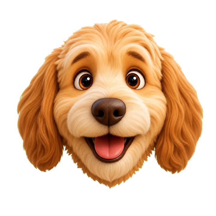 Tête 3D d’un chien