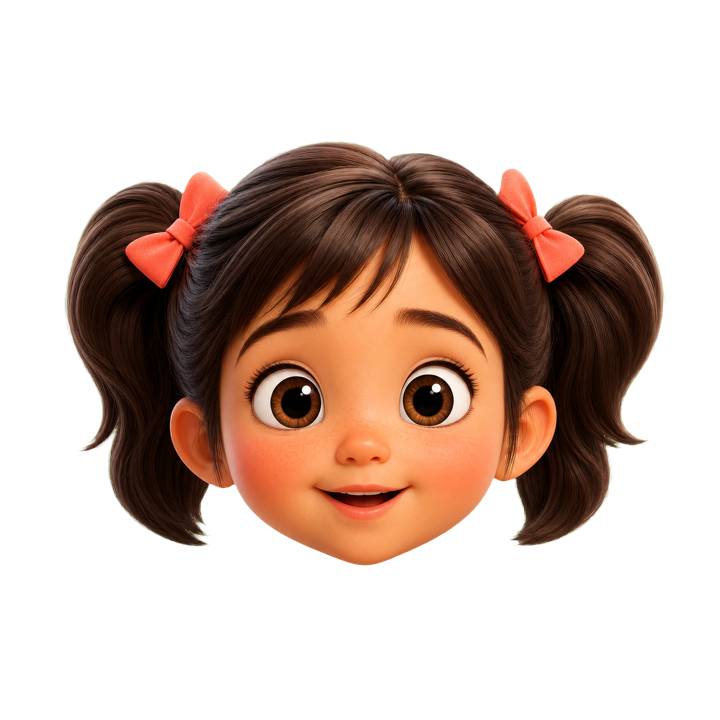 Tête 3D d’une fille